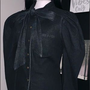 Black denim shirt
